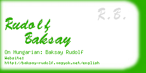 rudolf baksay business card